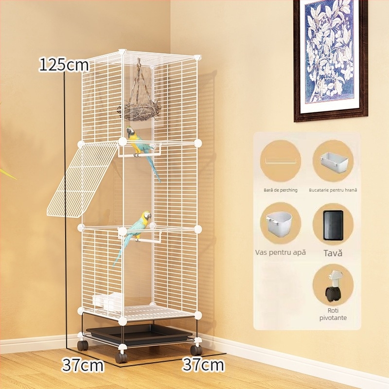 Transparent Ornamental Cage Budgie Parrot Xuanfeng Peony Bird Broded Eye Gospodărie Mari Dimensiuni Villa Metal Home Spațiu Mare