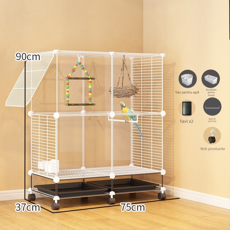 Transparent Ornamental Cage Budgie Parrot Xuanfeng Peony Bird Broded Eye Gospodărie Mari Dimensiuni Villa Metal Home Spațiu Mare