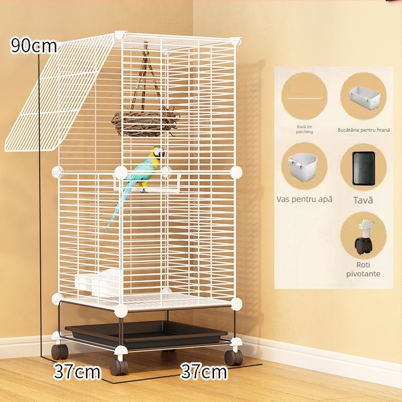 Transparent Ornamental Cage Budgie Parrot Xuanfeng Peony Bird Broded Eye Gospodărie Mari Dimensiuni Villa Metal Home Spațiu Mare