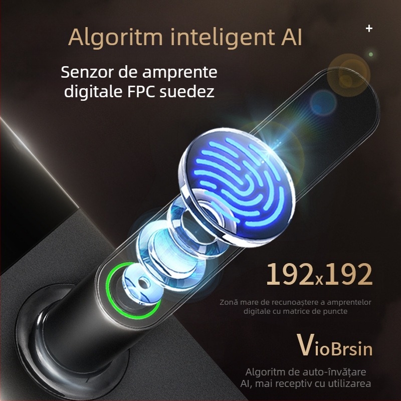 Încuietoare electronică cu recunoaștere facială pentru uși inteligente, cu amprentă automată, cu parolă, pentru securitatea casei, încuietoare electronică pentru uși din lemn