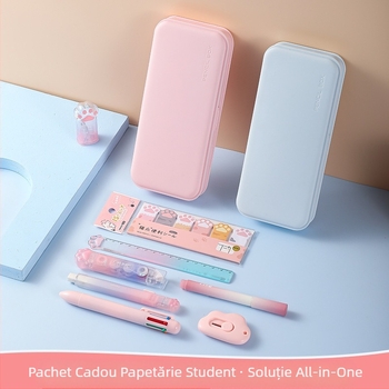 Costum de papetărie cu gheare de pisică în gradient de culoare, geantă cadou de papetărie pentru studenți, cu aspect deosebit, la sfârșitul semestrului, premii de învățare en-gros