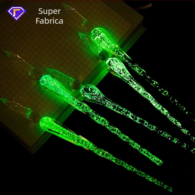 Stilou luminos din sticlă lucrat manual direct din fabrică, înmuiat în apă, stilou luminos pentru semn, stilou luminos