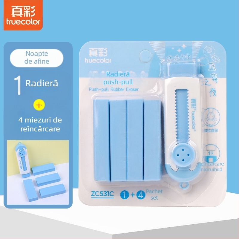 Radieră drăguță creativă pentru creion, cu culoare adevărată, radieră Push-Pull pentru studenți, radieră corectoare specială, cu miez înlocuibil, en-gros