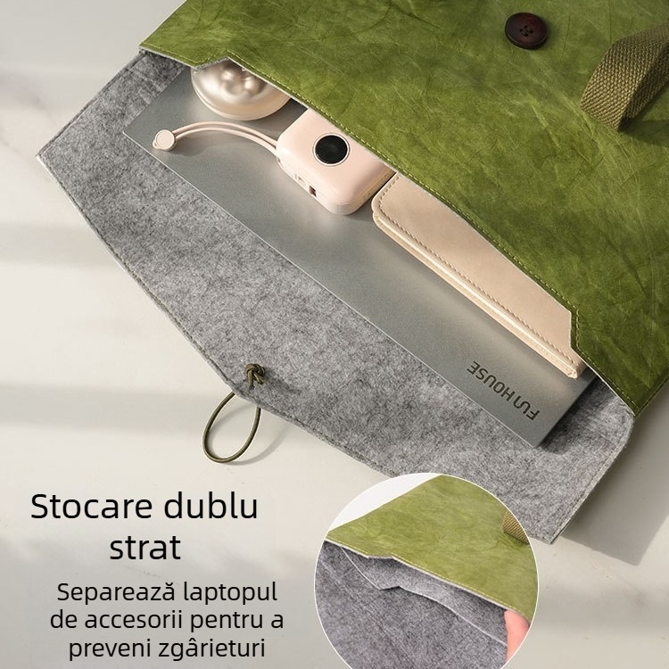 Dupont Paper Bag en-gros lavabil retro umăr geantă computer geantă tabletă protecție husă business trip geantă de mână