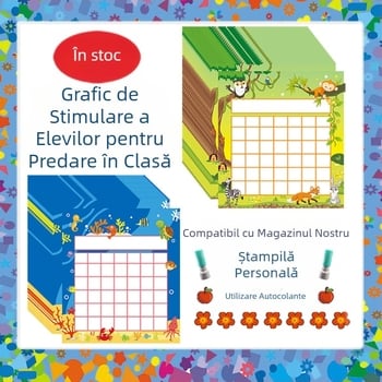 Program de carduri de stimulare a predării în clasă, desene animate, elev de școală primară, personalizat, tabel de recompense pentru carduri de sigiliu pentru copii de grădiniță