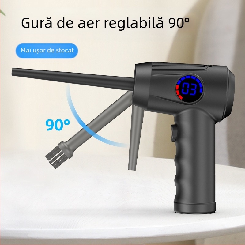 Suflantă de praf wireless pentru mașină, cu afișaj digital inteligent exploziv, încărcare convenabilă, mini aspirator de praf portabil, pompare pentru curățare auto