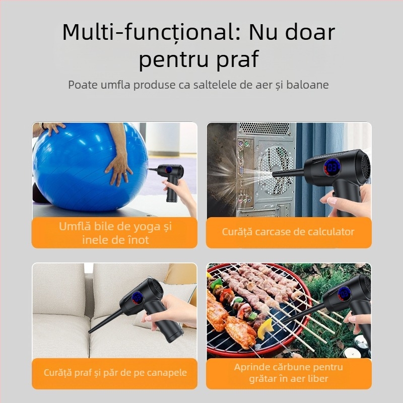 Suflantă de praf wireless pentru mașină, cu afișaj digital inteligent exploziv, încărcare convenabilă, mini aspirator de praf portabil, pompare pentru curățare auto