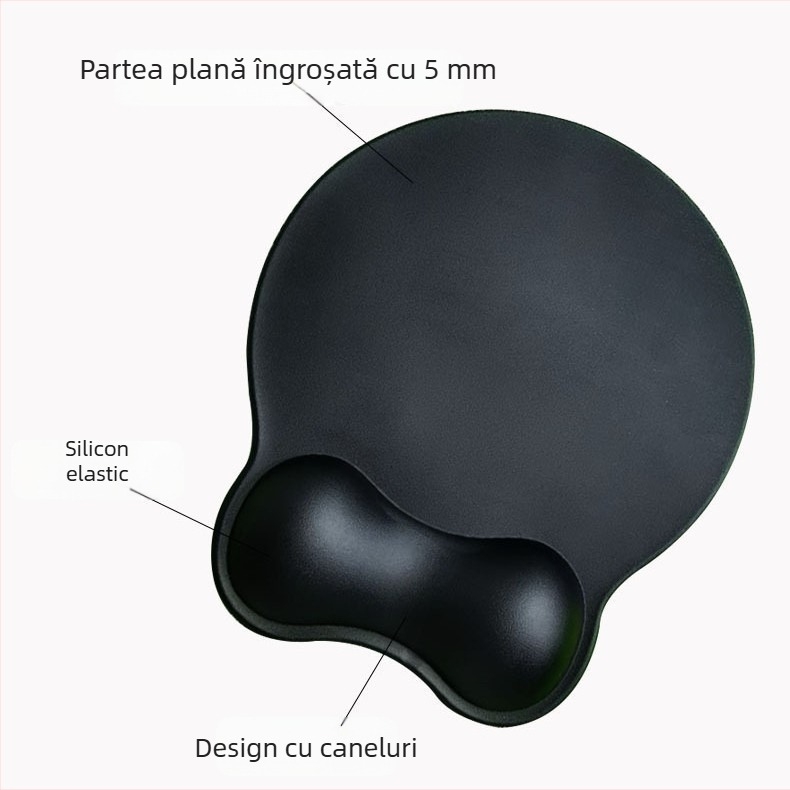 Padă de mouse din piele și silicon cu suport pentru încheietură, anti-derapant, suprafață de birou personalizabilă, mare pentru gaming