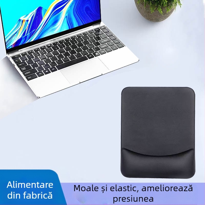 Padă de mouse din piele și silicon cu suport pentru încheietură, anti-derapant, suprafață de birou personalizabilă, mare pentru gaming
