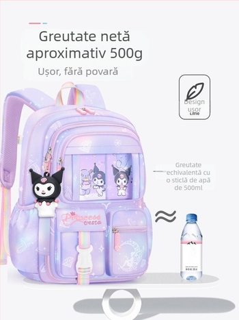 Ghiozdan școlar cu deschidere a ușii tip frigider pentru fete din clasa întâi, protecție impermeabilă pentru creste, pentru elevii de școală primară kulomi 3-6 fete, pentru a reduce povara