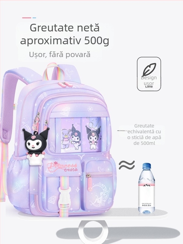 Ghiozdan școlar cu deschidere a ușii tip frigider pentru fete din clasa întâi, protecție impermeabilă pentru creste, pentru elevii de școală primară kulomi 3-6 fete, pentru a reduce povara