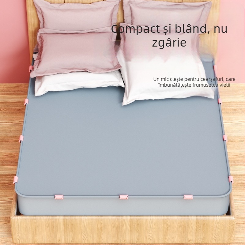 Set de saltea cu cearșafuri de pat, fixator de pilotă, set individual, pălărie de pat, clip anti-alunecare, fără ac, husă de pilotă modernizată, artefact antiderapant