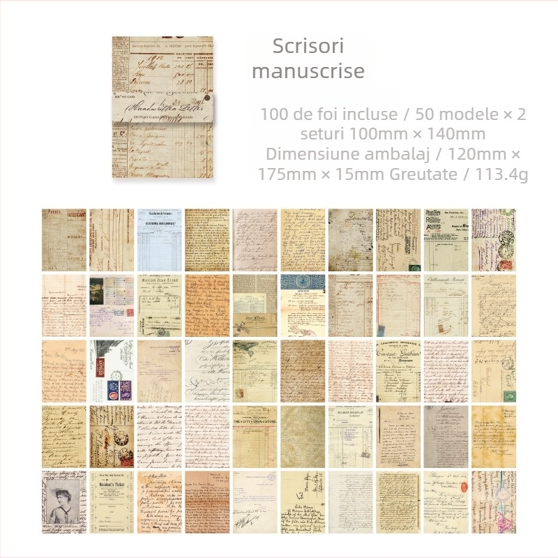 Material retro Momo, hârtie, seria Dynasty and Evening, manual de colaj, material de bază decorativ DIY, 100 de bucăți