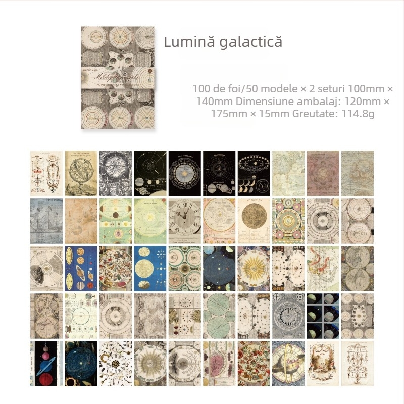 Material retro Momo, hârtie, seria Dynasty and Evening, manual de colaj, material de bază decorativ DIY, 100 de bucăți