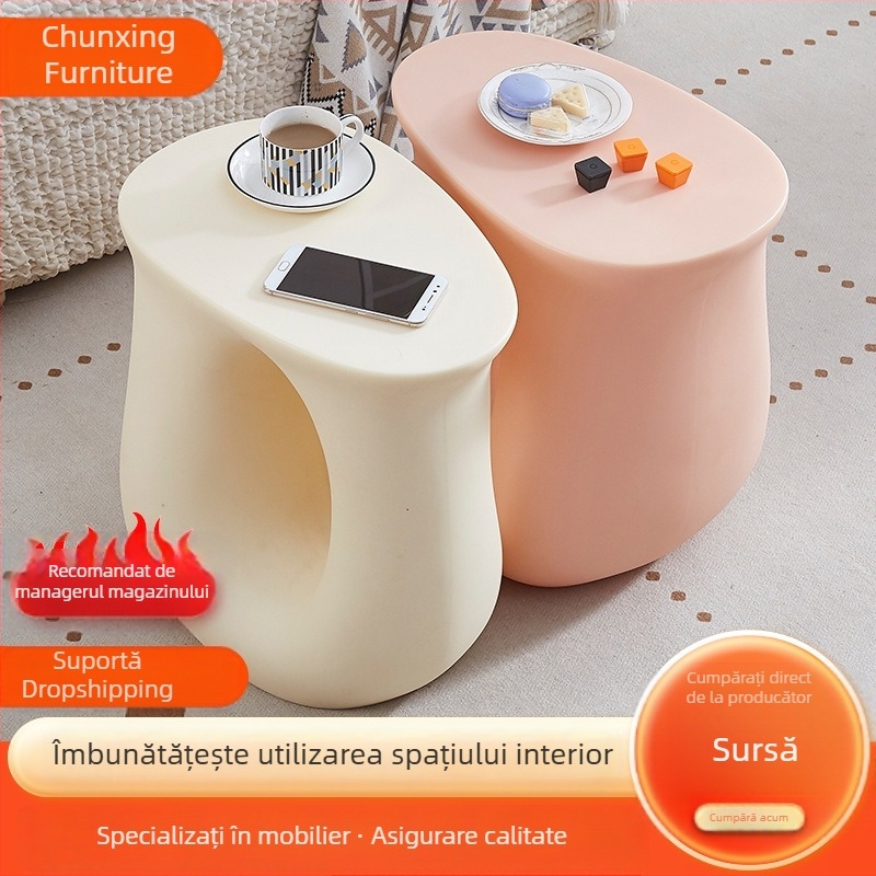 Masă de cafea mică neregulată nordică, stil Ins, masă laterală de designer, Dopamine, masă de colț pentru apartament mic, masă de cafea mică în formă de U creativă