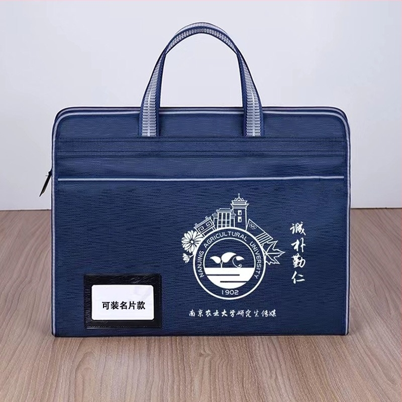 Servietă portabilă Oxford din pânză, en-gros, pentru conferințe, geantă de birou cu fermoar, geantă de fișiere, geantă de stocare a datelor, geantă de fișiere cu logo imprimat