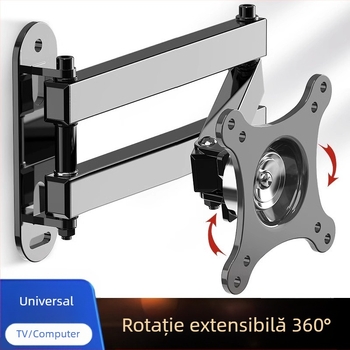 Suport de perete retractabil rotativ pentru monitor LCD, agățat, raft universal de perete, pentru calculator, raft de perete suspendat