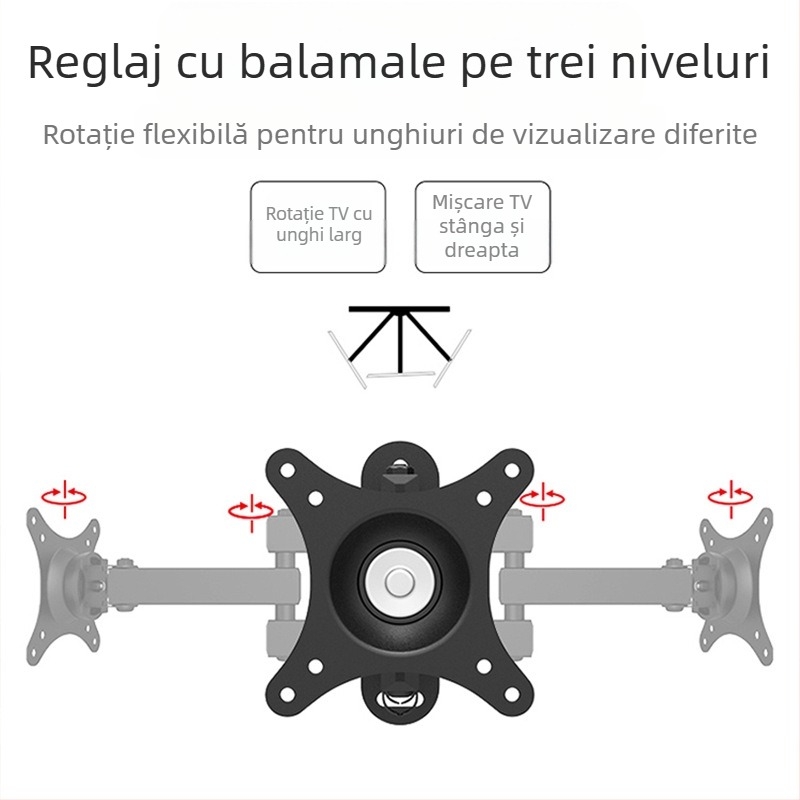 Suport de perete retractabil rotativ pentru monitor LCD, agățat, raft universal de perete, pentru calculator, raft de perete suspendat