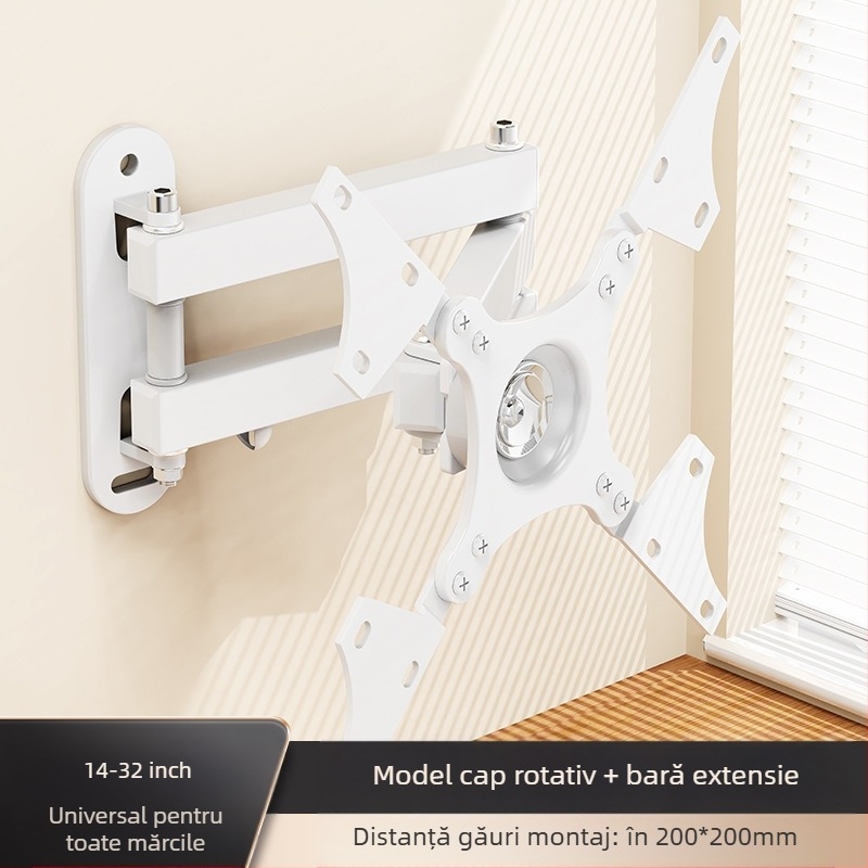 Suport de perete retractabil rotativ pentru monitor LCD, agățat, raft universal de perete, pentru calculator, raft de perete suspendat