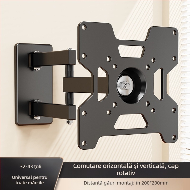 Suport de perete retractabil rotativ pentru monitor LCD, agățat, raft universal de perete, pentru calculator, raft de perete suspendat