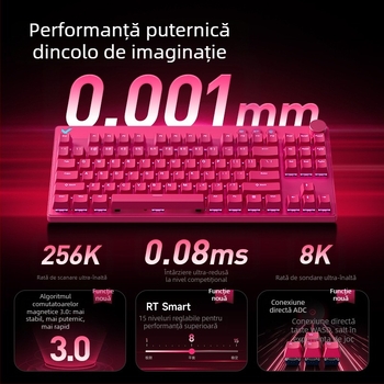 Mchose Mix87 Tastatură mecanică cu axă magnetică pentru sporturi electronice, efect de iluminare Argb, tastatură personalizată pentru jocuri cu fir