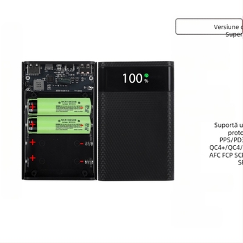 4 surse de alimentare mobile 18650 cu încărcare rapidă de 22,5 W, set de încărcare fără sudură, kit de încărcare flash Treasure, detașabil