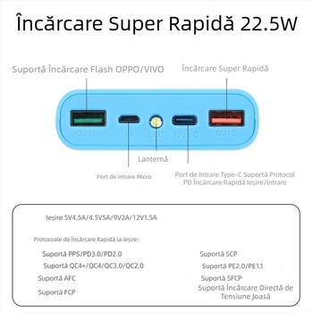 4 surse de alimentare mobile 18650 cu încărcare rapidă de 22,5 W, set de încărcare fără sudură, kit de încărcare flash Treasure, detașabil