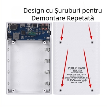 4 surse de alimentare mobile 18650 cu încărcare rapidă de 22,5 W, set de încărcare fără sudură, kit de încărcare flash Treasure, detașabil