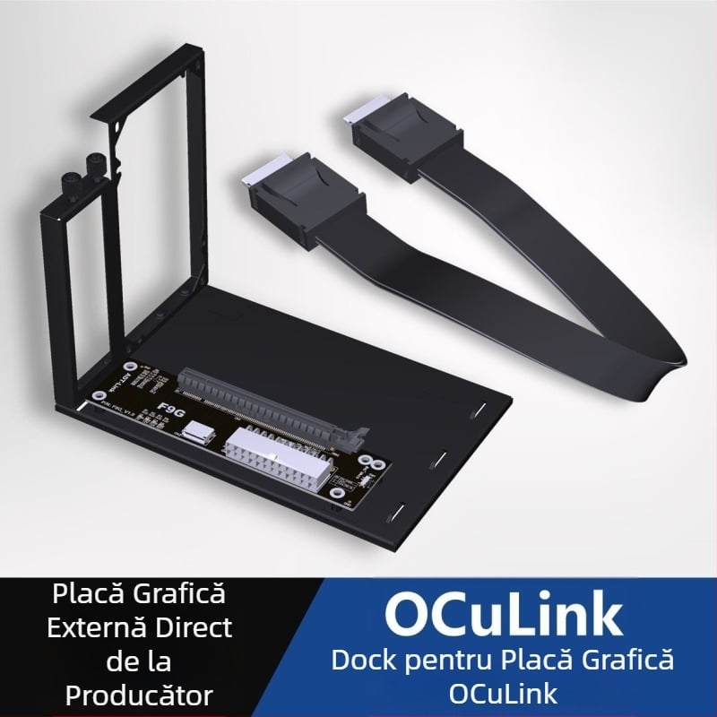 Stație de andocare externă pentru placă grafică Oculink Adt-F9G cu suport ATX PCIe4.0X4 SFF8611 8612