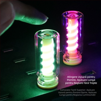 RX9003 Lampă de noapte transparentă tactilă USB, lumină de dormit, lumină de atmosferă cu LED multicoloră, lumină tactilă transparentă pentru noptieră