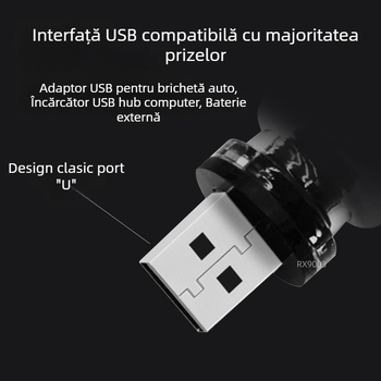 RX9003 Lampă de noapte transparentă tactilă USB, lumină de dormit, lumină de atmosferă cu LED multicoloră, lumină tactilă transparentă pentru noptieră