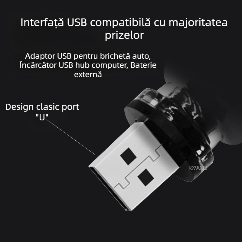 RX9003 Lampă de noapte transparentă tactilă USB, lumină de dormit, lumină de atmosferă cu LED multicoloră, lumină tactilă transparentă pentru noptieră