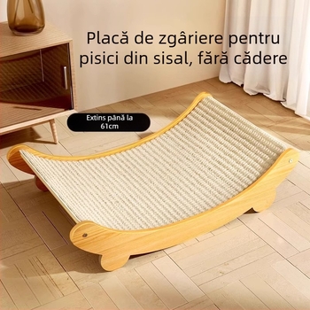 Placă de zgârieturi pentru pisici din sisal, rezistentă la uzură, cu gheare pentru pisici mari, cuib pentru pisici integrat, anti-zgârieturi pentru canapea, protecție rezistentă la zgârieturi, pad