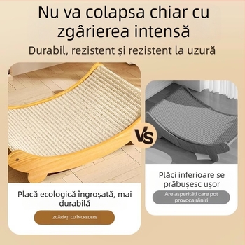 Placă de zgârieturi pentru pisici din sisal, rezistentă la uzură, cu gheare pentru pisici mari, cuib pentru pisici integrat, anti-zgârieturi pentru canapea, protecție rezistentă la zgârieturi, pad