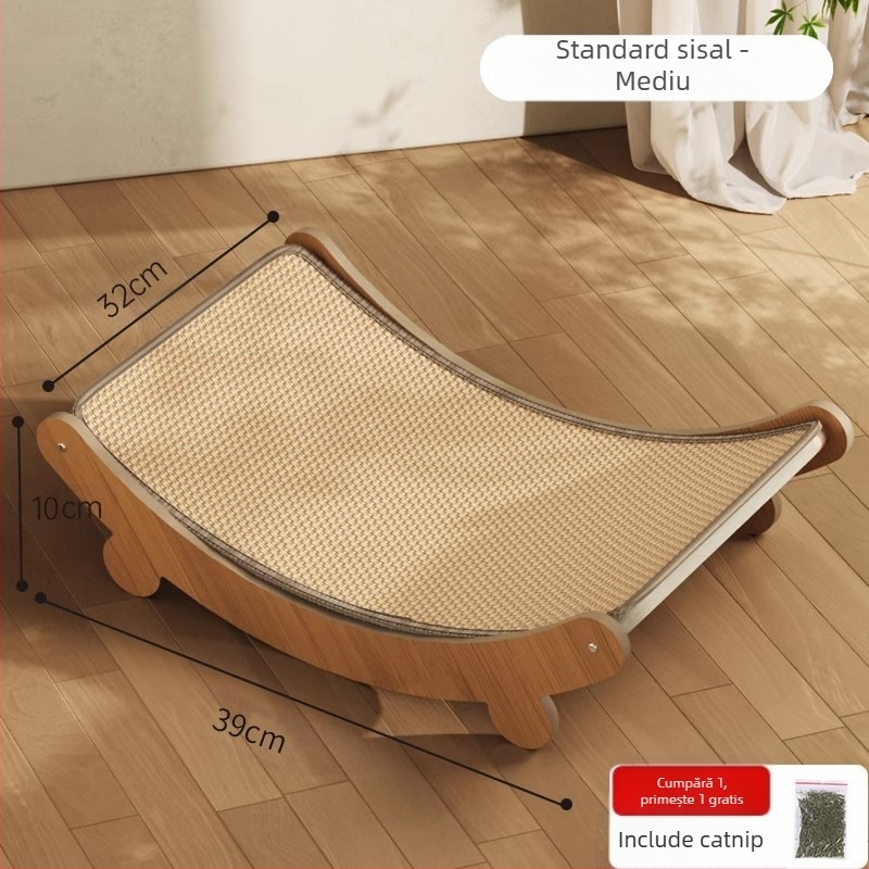 Placă de zgârieturi pentru pisici din sisal, rezistentă la uzură, cu gheare pentru pisici mari, cuib pentru pisici integrat, anti-zgârieturi pentru canapea, protecție rezistentă la zgârieturi, pad