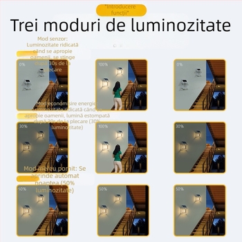 Lampă de perete solară pentru exterior, inducție corporală, lampă de perete cu trei moduri din sârmă de tungsten, lumină de noapte impermeabilă pentru grădină și vilă