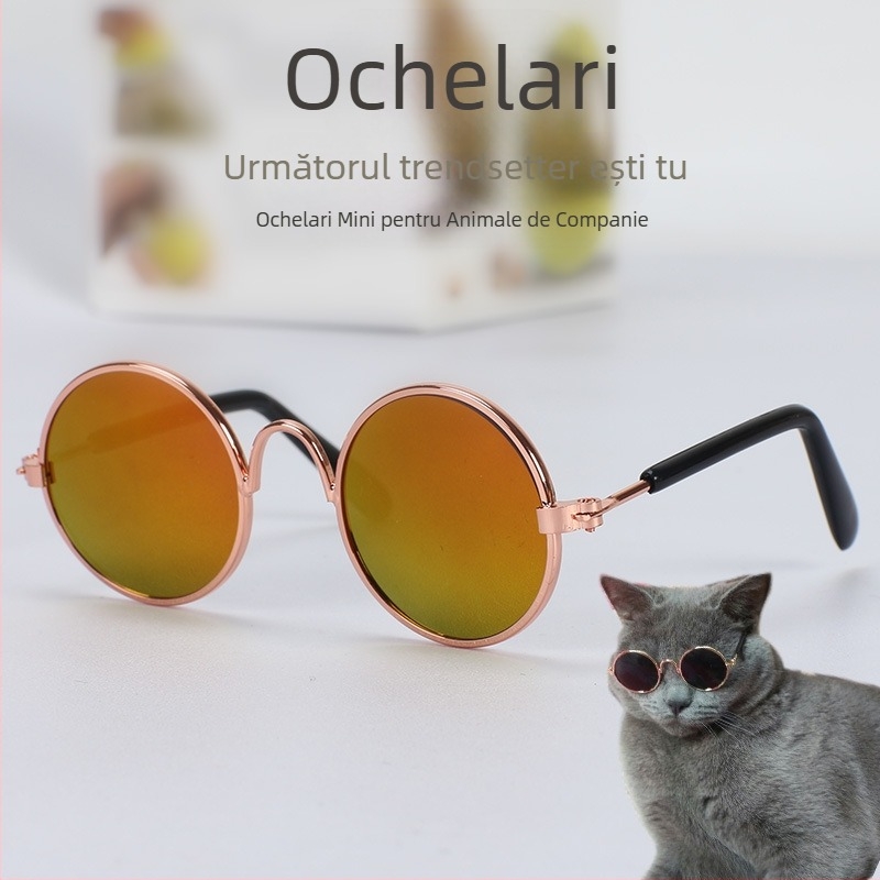 Ochelari de soare pentru pisici, direct din fabrică, ochelari de soare pentru câini, cu personalitate Teddy, accesorii amuzante pentru cap, accesorii pentru animale de companie, ochelari pentru pisici în stoc
