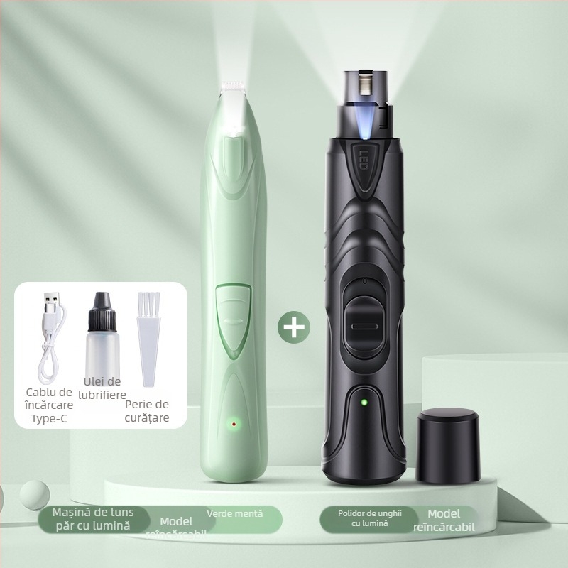 Polizor de unghii pentru câini, polizor electric de unghii pentru animale de companie, unghiere cu încărcare pentru pisici, polizor de unghii cu blană aurie Teddy, mut