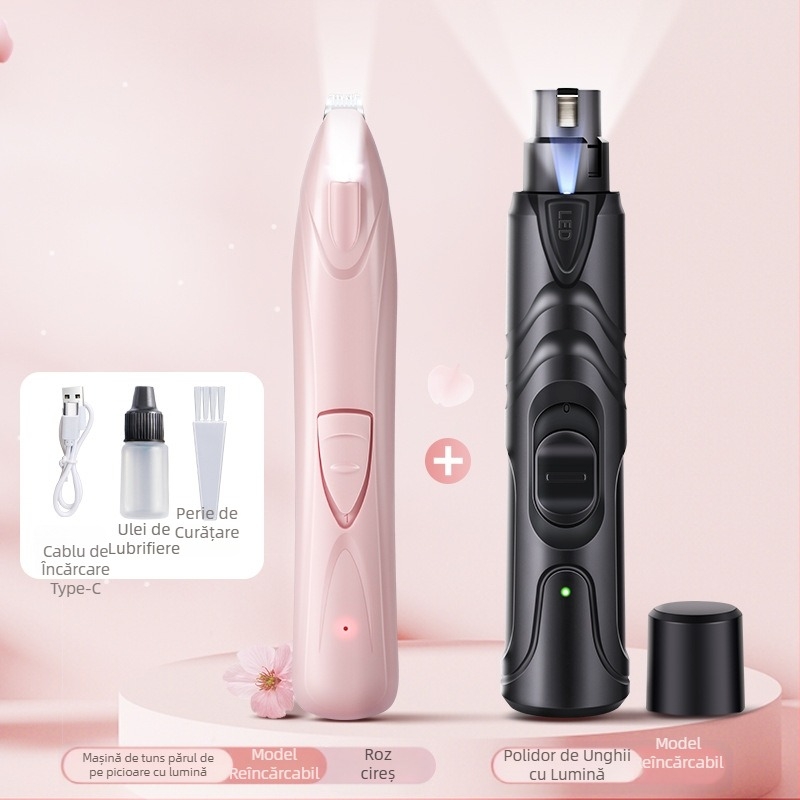 Polizor de unghii pentru câini, polizor electric de unghii pentru animale de companie, unghiere cu încărcare pentru pisici, polizor de unghii cu blană aurie Teddy, mut