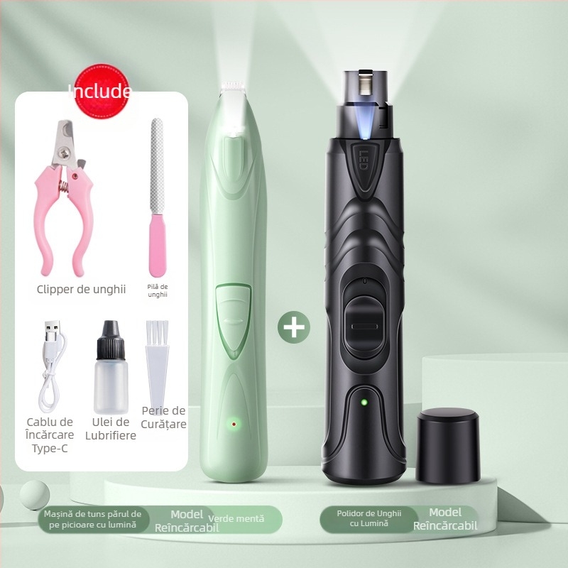 Polizor de unghii pentru câini, polizor electric de unghii pentru animale de companie, unghiere cu încărcare pentru pisici, polizor de unghii cu blană aurie Teddy, mut