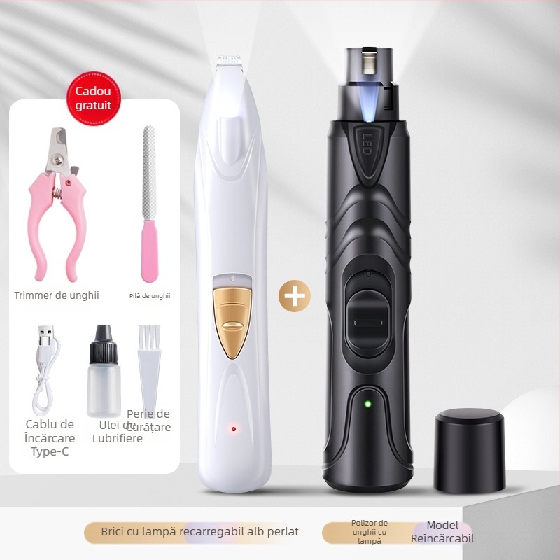 Polizor de unghii pentru câini, polizor electric de unghii pentru animale de companie, unghiere cu încărcare pentru pisici, polizor de unghii cu blană aurie Teddy, mut