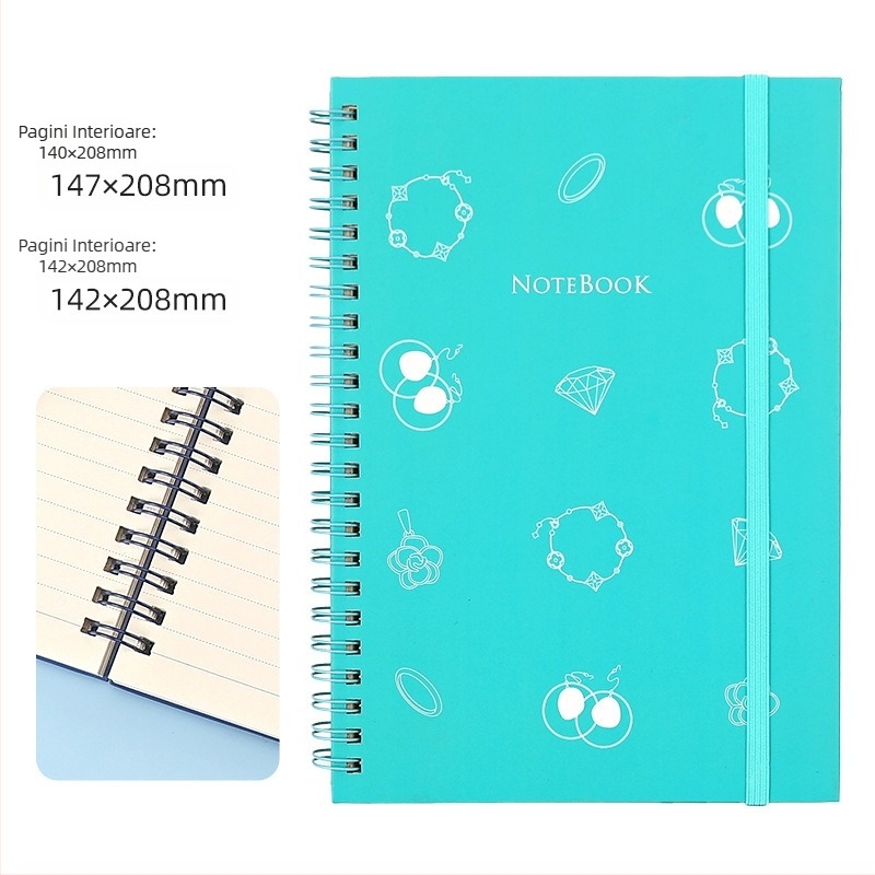Plan săptămânal american A5 Coil Notebook orizontal Notebook Program Notebook Engleză Jurnal Student Notepad En-gros