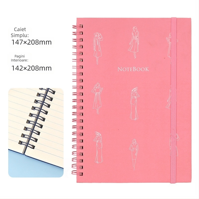 Plan săptămânal american A5 Coil Notebook orizontal Notebook Program Notebook Engleză Jurnal Student Notepad En-gros