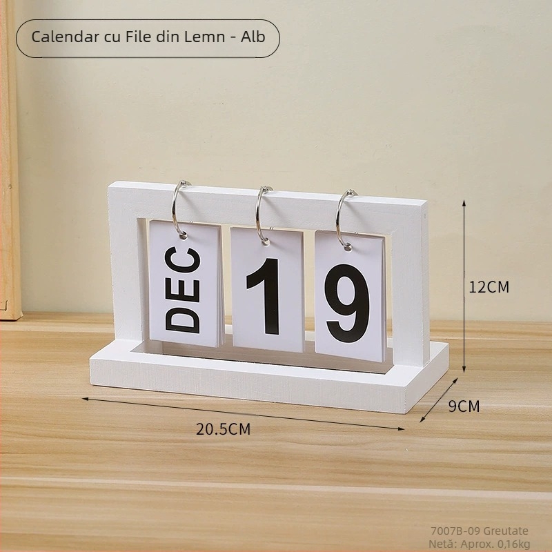 Calendar de birou creativ nou, ornament, numărătoare inversă de înaltă calitate, calendar perpetuu în picioare, decorare din lemn pentru birou, ornament calendaristic