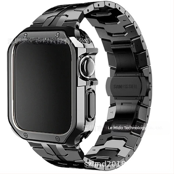 Carcasă Iron Man din oțel inoxidabil, TPU, armură, pentru Apple Watch