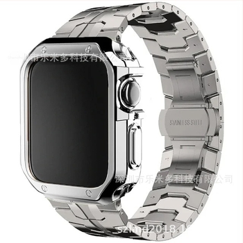 Carcasă Iron Man din oțel inoxidabil, TPU, armură, pentru Apple Watch
