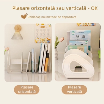 Raft de cărți pentru birou, cutie de depozitare transparentă pentru studenți, suport pentru birou, divizor, suport acrilic pentru stilouri, suport pentru depozitare