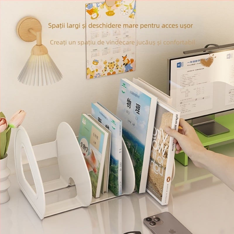 Raft de cărți pentru birou, cutie de depozitare transparentă pentru studenți, suport pentru birou, divizor, suport acrilic pentru stilouri, suport pentru depozitare