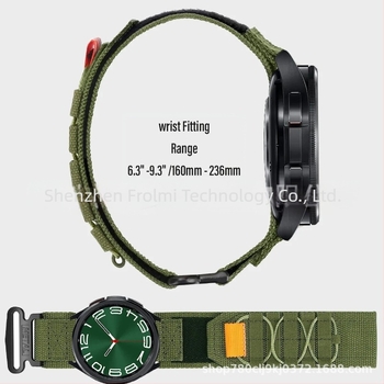 Potrivit pentru Samsung Watch 6/6c curea cu eliberare rapidă cu buton, curea din nailon Velcro, curea de mână sport pentru 4c/5pro