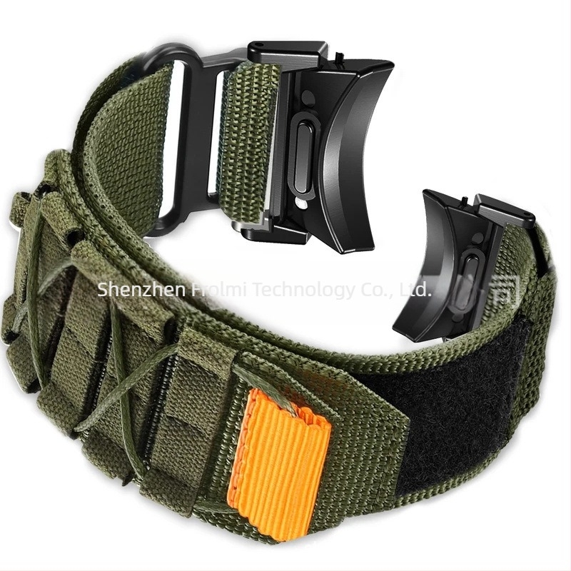 Potrivit pentru Samsung Watch 6/6c curea cu eliberare rapidă cu buton, curea din nailon Velcro, curea de mână sport pentru 4c/5pro